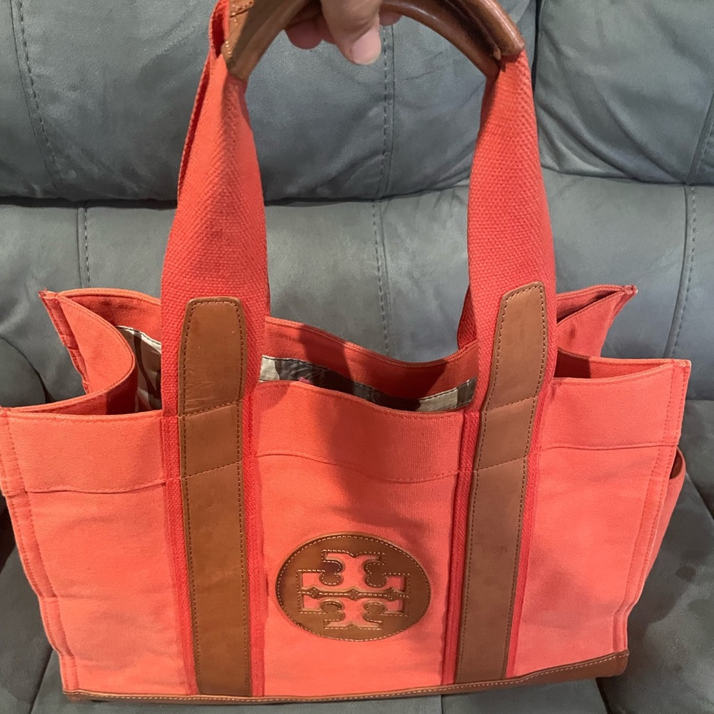 Tory Burch Tote Bag Handbag With Big Logo